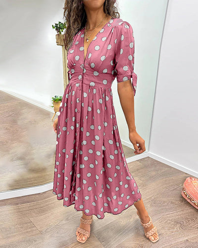 Almudena – Vestido elegante com poás