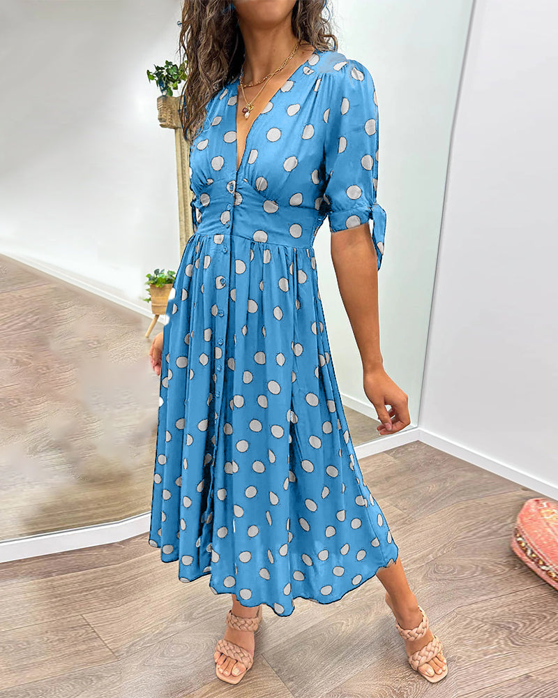 Almudena – Vestido elegante com poás