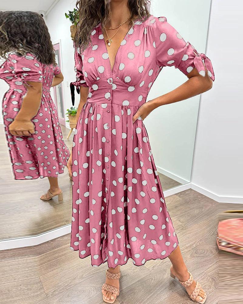 Almudena – Vestido elegante com poás