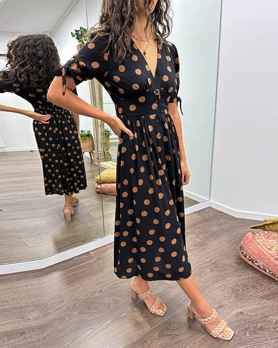 Almudena – Vestido elegante com poás