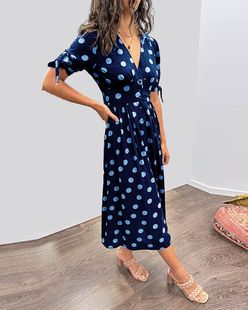 Almudena – Vestido elegante com poás