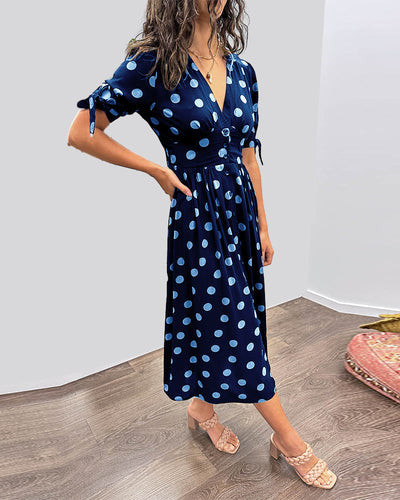 Almudena – Vestido elegante com poás