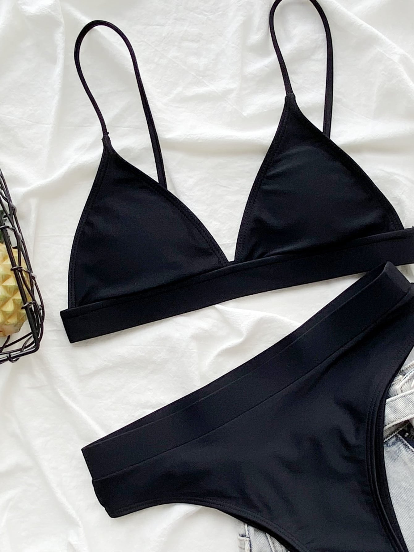 Swim Summer Beach Solid High Waisted Bikini