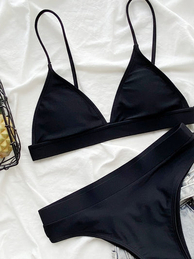 Swim Summer Beach Solid High Waisted Bikini