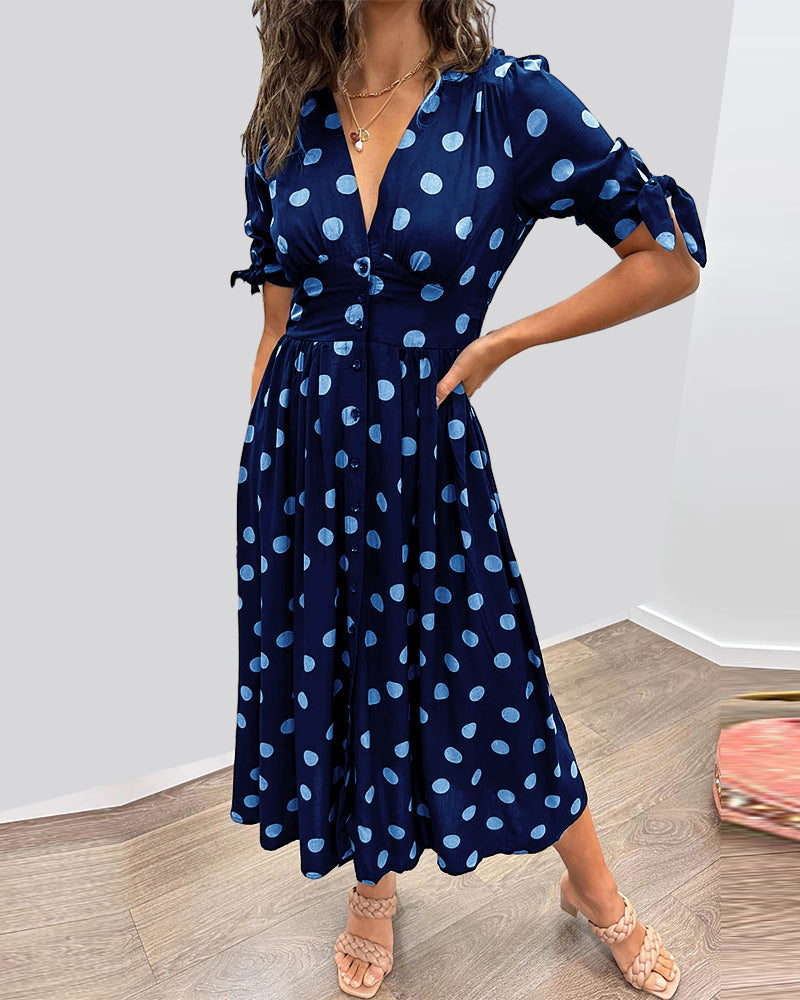 Almudena – Vestido elegante com poás