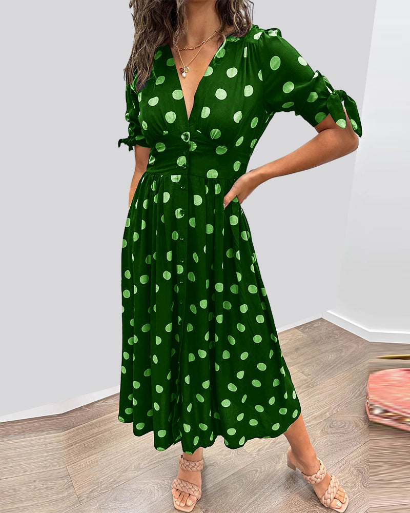 Almudena – Vestido elegante com poás