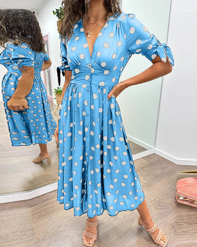 Almudena – Vestido elegante com poás