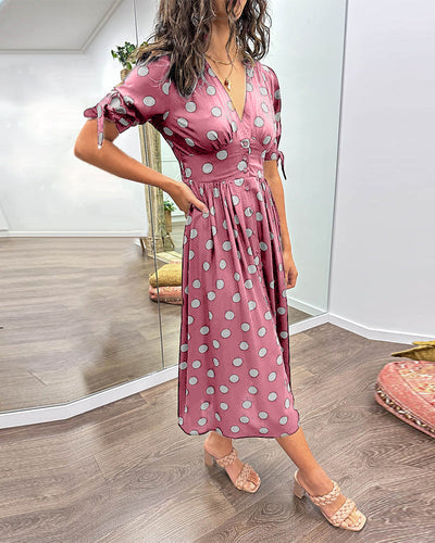 Almudena – Vestido elegante com poás