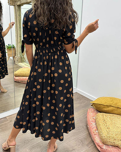 Almudena – Vestido elegante com poás