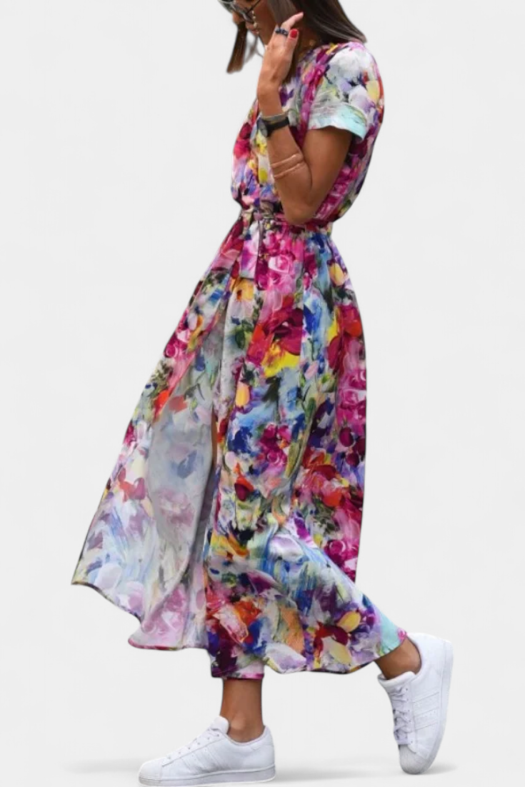 Lilith – Vestido transpassado de verão com estampa elegante
