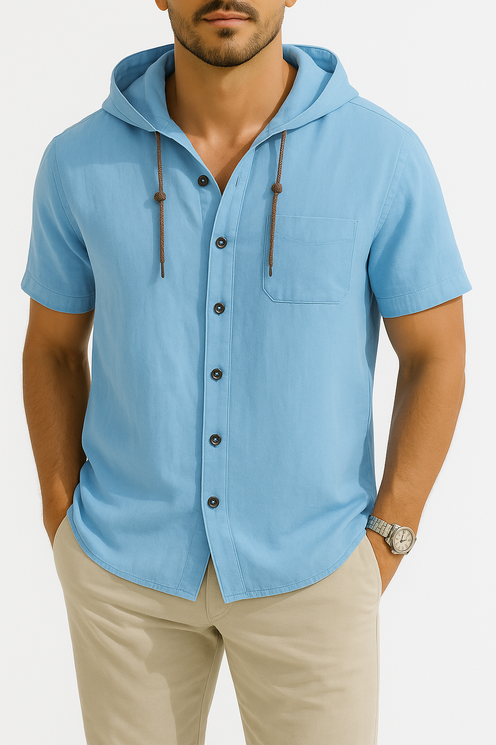 Osvaldo – Camiseta Confortável com Capuz e Manga Curta