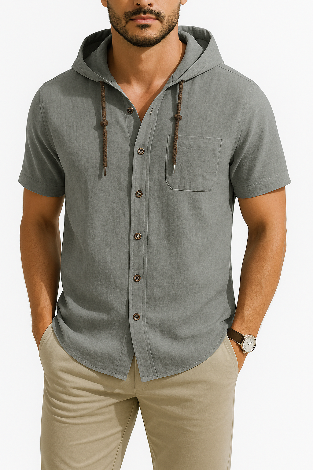 Osvaldo – Camiseta Confortável com Capuz e Manga Curta