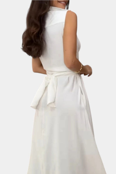 Meryl – Vestido chemise com botões e laço ajustável
