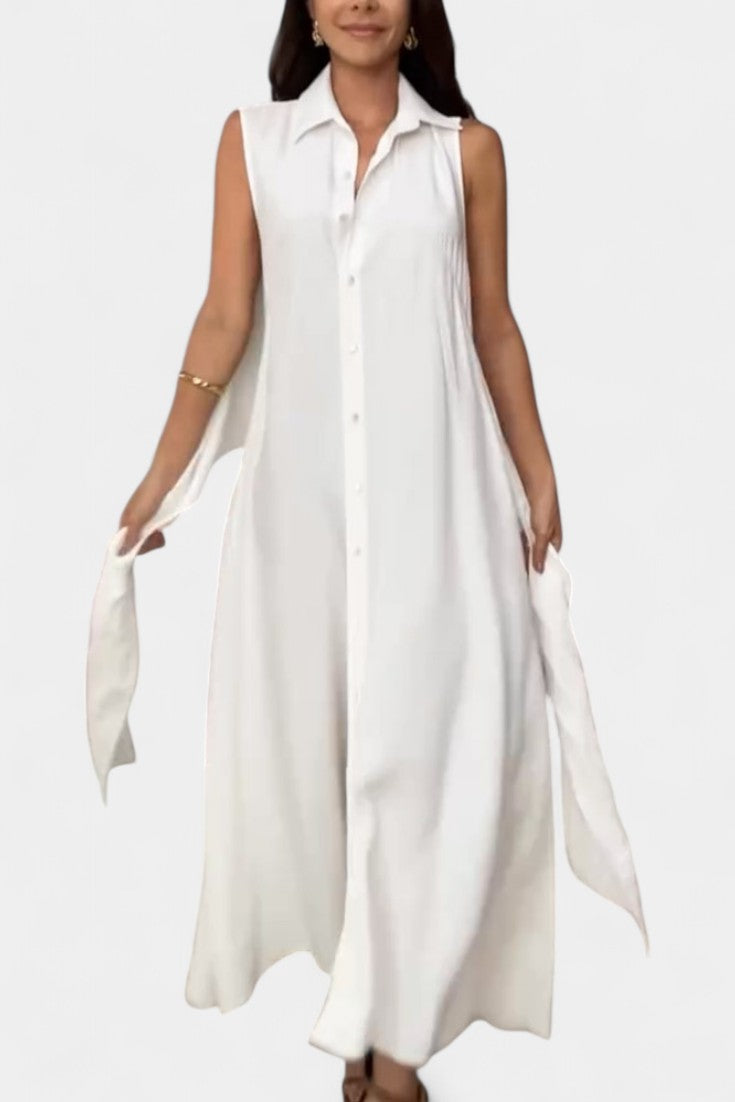 Meryl – Vestido chemise com botões e laço ajustável
