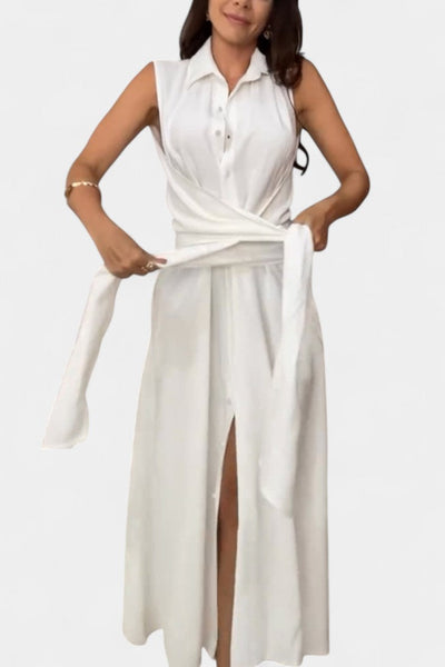 Meryl – Vestido chemise com botões e laço ajustável