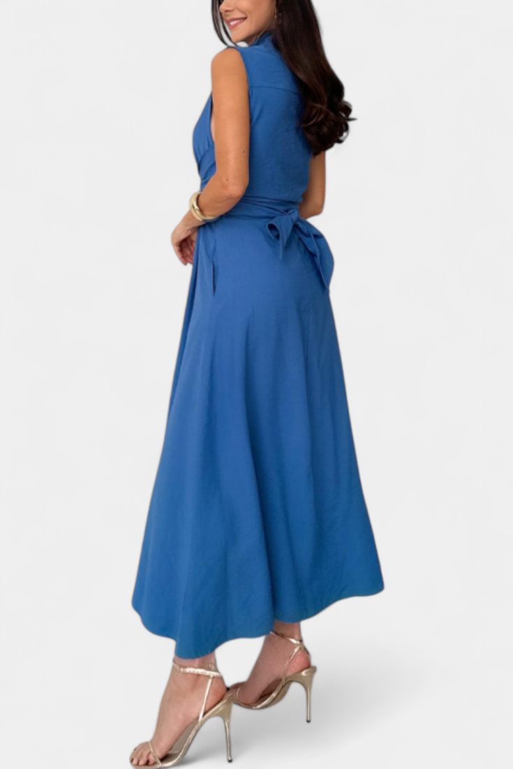 Meryl – Vestido chemise com botões e laço ajustável