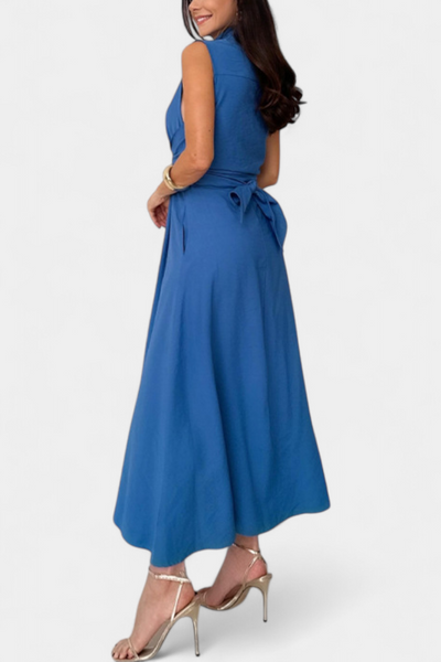 Meryl – Vestido chemise com botões e laço ajustável