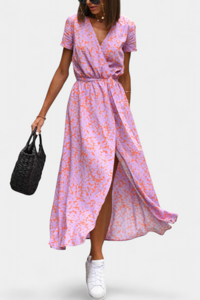 Lilith – Vestido transpassado de verão com estampa elegante