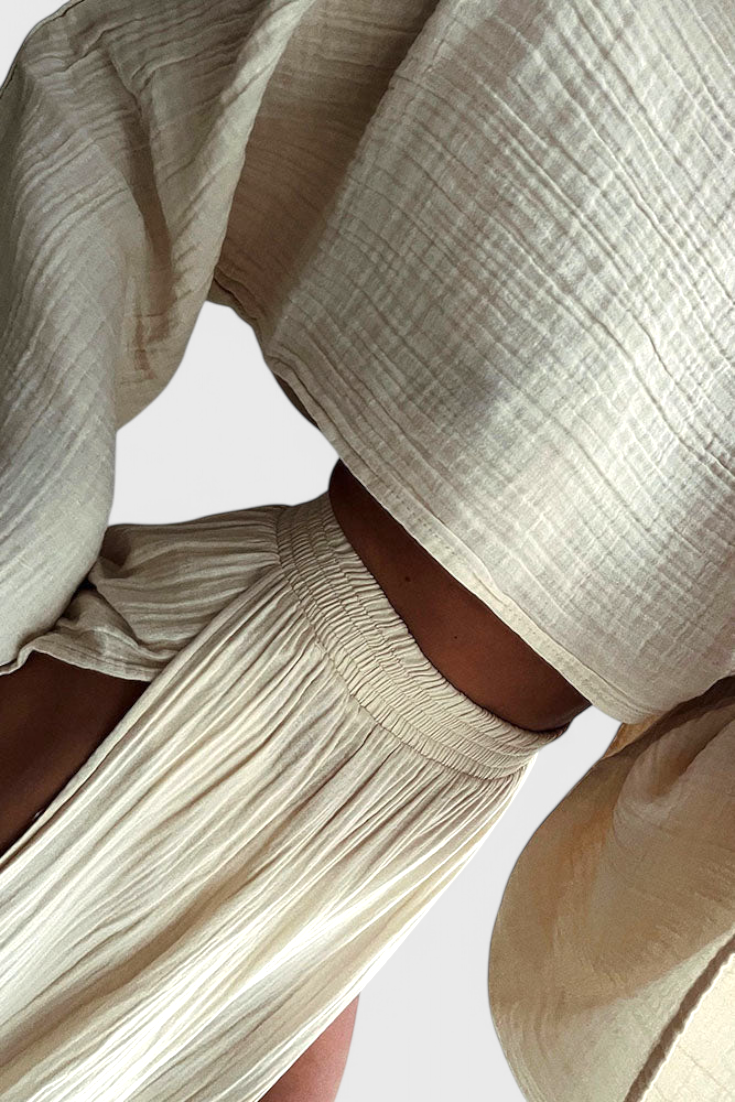 Martha – Conjunto de duas peças com saia de fenda alta