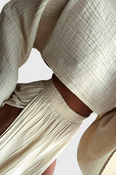 Martha – Conjunto de duas peças com saia de fenda alta