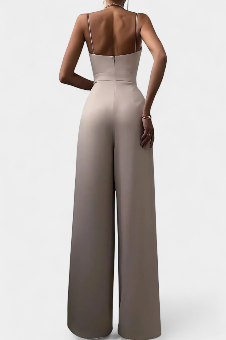 Romily – Macacão sexy com alças e perna larga elegante