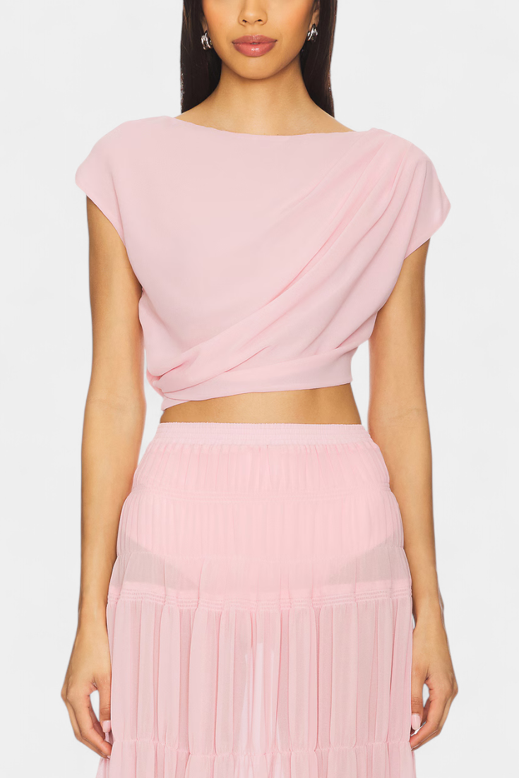 Nalia – Saia longa de chiffon com cintura elástica e camadas