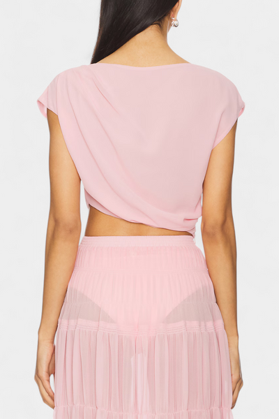 Nalia – Saia longa de chiffon com cintura elástica e camadas