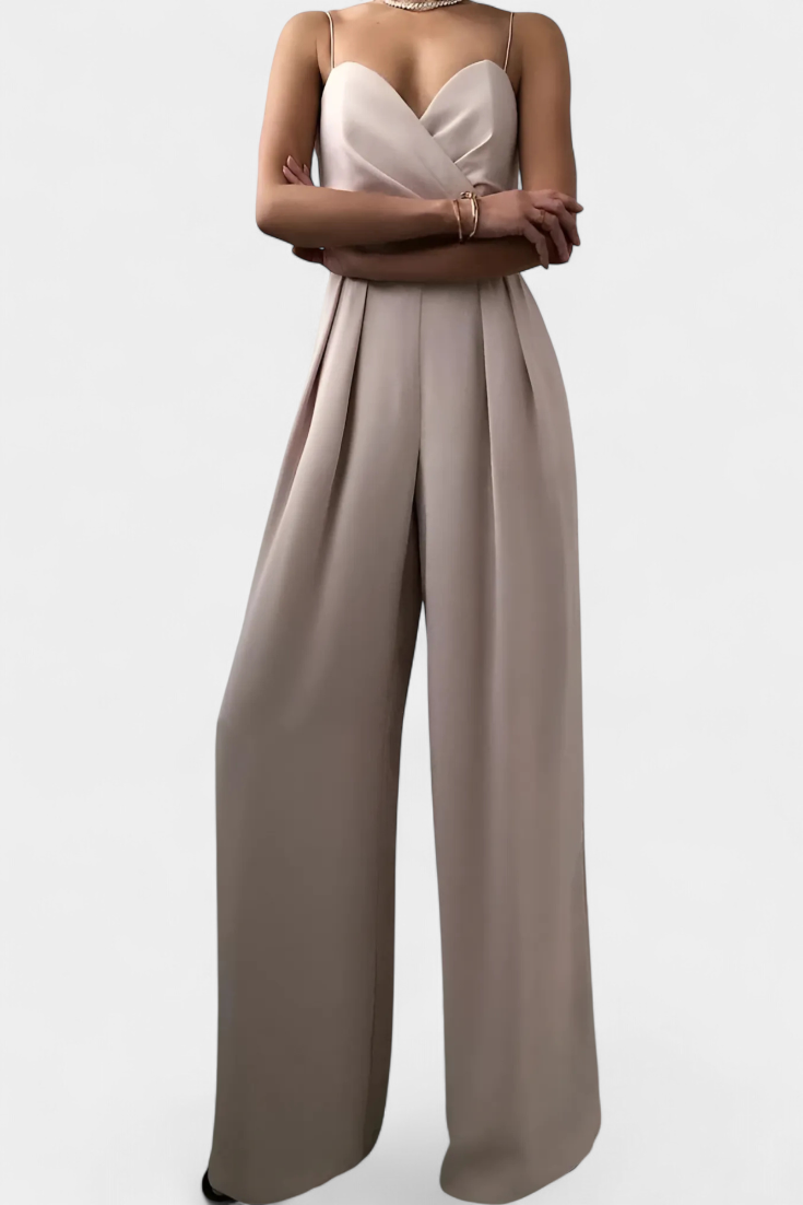 Romily – Macacão sexy com alças e perna larga elegante